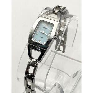 Timex Indiglo Womens Bracelet Watch - Fresh Battery - Wrist 6.25 Blue Silver